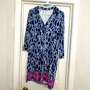 Navy and Pink Women's Dress